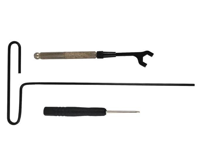 Adjustment Tool Kit: 7mm Wrench, Screwdriver, 2mm Key