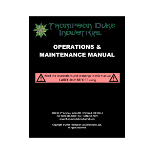 Operations & Maintenance Manuals (O&M Manual)